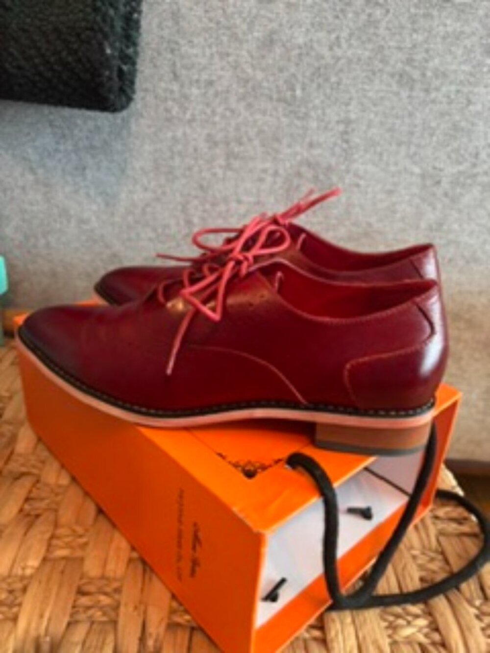 Mona Flying Red Leather Shoes (Tomboy Chic)
